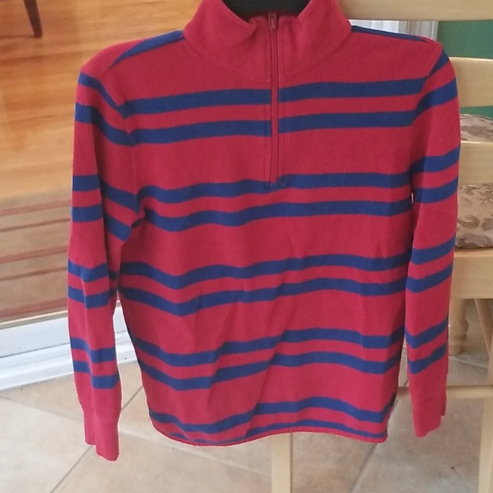 GAP red with blue stripe sweater size 12